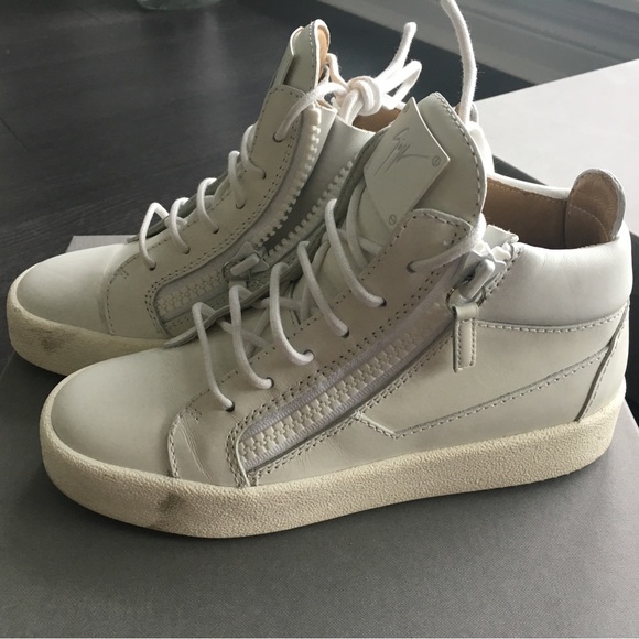 Authentic Giuseppe Zanotti Women's White High Top Sneakers Size 36.5 - Picture 1 of 5